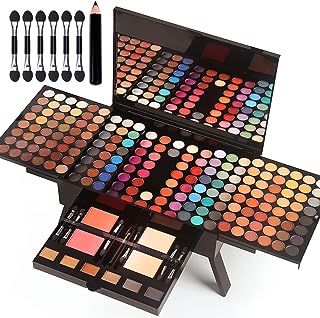 Women Makeup Sets Full Kits - 190 Colors Cosmetic Make Up Gifts Combination with Eyeshadow Facial Blusher Eyebrow Powder Face Concealer Powder Eyeliner Pencil with Full Size Mirror All-in-One Makeup P