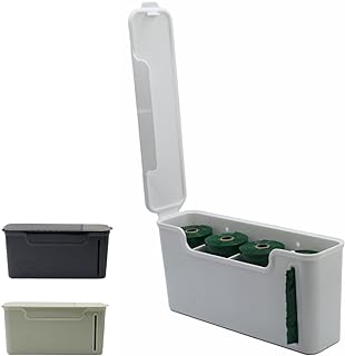 Dog Poop Bag Dispenser - Magnetic Mount - Indoor/Outdoor - Wall Mount - Waste Bag Dispenser - Magnet - Screw-on - Stick-on - Storage - Cat Litter bag - Container (White)