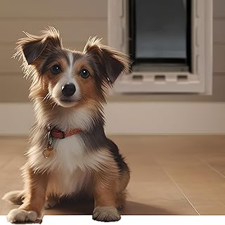 IDEAL PET PRODUCTS SINCE 1979 Ideal Pet Products Wall Entry Pet Door Double Flap for Walls with Built-in Telescoping Tunnel and Lock-Out Slide, Medium, White
