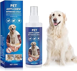 No Chew Spray for Dogs. Bitter Apple Spray for Dogs to Stop Chewing. Effective Anti-Scratch Furniture Protector. Anti Chew Spray for Dogs Puppies. Alcohol Free, Indoor & Outdoor Safe Use. 120ML