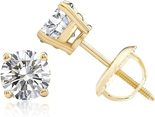 IGI Certified 1/4-2 Carat Lab Grown Diamond Stud Earrings in 14k Gold with 4-Prong Setting | Real Diamond Earrings for Women 14k Real Gold | Yellow & White Gold Diamond Earrings Studs by MAX + STONE