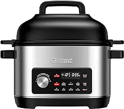 Galanz 8-in-1 Multi Cooker with Air Fry, Sous Vide, Rice, Sauté, Slow Cook, Steam, Roast, & Grill - Removable 8 QT Cooking Bowl, 8 Pre-Set Programs, Stainless Steel