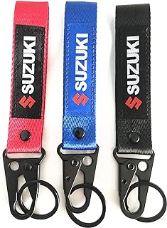 MELD 3 Pcs Motorcycle Key Chain Embroidered Double Sided Label Tag Key Ring Keyring Accessory Karabiner Shackle for Suzuki GSX-R