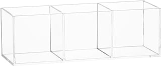 WERADNISH Acrylic Makeup Organizers 3 Cube Sections, Makeup Organizer for Drawer, Acrylic Organizer Bathroom Drawer Organizer for Makeup Cosmetic Lipstick, 7.5'' × 2.6'' × 2.5''