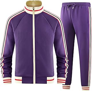 Men Track Suits Sets Long Sleeve Full-zip Sweatsuit Active Jackets and Pants 2 Piece Outfits