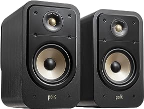Polk Audio Signature Elite ES20 Bookshelf Speaker - Hi-Res Audio Certified, Dolby Atmos & DTS:X Compatible, 1" Tweeter & 6.5" Woofer, Power Port Technology for Effortless Bass (Pair, Stunning Black)