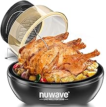 Nuwave Primo Air Fryer Toaster Oven New & Improved 2023, Countertop Toaster Oven Convection Top & Grill Bottom for Surround Cooking, Cook Frozen or Fresh, Broil, Bake