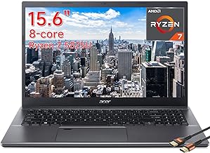 Acer Aspire 5 15.6" Slim Laptop Octa-core AMD Ryzen 7 5825U AMD Radeon Graphics Backlit KB USB Type-C Long Battery Life Windows 11 Home 64-bit W/HDMI (16GB RAM | 512GB SSD)