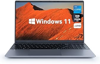 ANMESC Laptop Computer, Windows 11 Laptop, 8GB RAM 256GB ROM, Intel Celeron Quad-Core Processors, 15.6" Laptops with 1366 * 768 IPS, 5000mAh Battery, WiFi, Bluetooth, Type-C, TF Card
