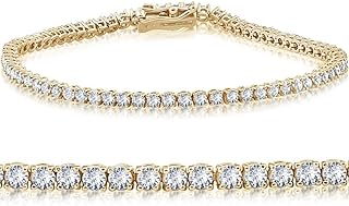 Pompeii3 14k White or Yellow Gold 4ct T.W. Natural Diamond Round-Cut Tennis Bracelet Women's 7"