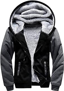 SCODI Hoodies for Men Heavyweight Fleece Sweatshirt - Full Zip Up Thick Sherpa Lined