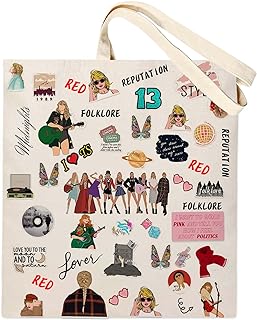 Lnmmook Singer Tote Bag for TS Fans, Canvas Tote Bag Singer Merch Makeup Bags Singer's Merchandise for TS Music Lover Gifts