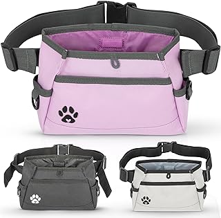 Dog Treat Pouch for Training - Custom Design, Dog Walking Fanny Pack or Crossbody Dog Treat Pouches for Pet Training w. Magnetic Closure in Pet Supplies (Light Purple)