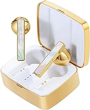 ELLA'S EARS Wireless Earbuds for Pretty Women Noise Cancelling Bluetooth Headphones with Jewelry Box and Led Light 100 Hrs Playtime Headset with Charging Case Half-Ear Earphones for Android/iOS