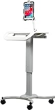 Rolling Medical Workstation – CTA Height Adjustable Mobile Secure Medical Workstation Cart for iPad 10th Gen 10.9" - iPad 7/8/9 Gen 10.2”- iPad Pro 11” - iPad Air 4 - Galaxy Tab S3 - White (QPAD-HRSW)