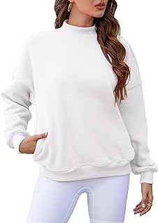 Sherosa Womens Oversized Sweatshirt With Pockets Turtleneck Pollover Long Sleeve Fall Tops 2023