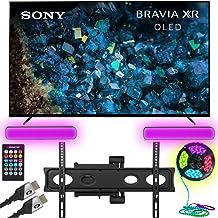Sony XR65A80L BRAVIA XR 65" A80L OLED 4K HDR Smart Google TV (2023) Bundle with Monster Cables Home Theater Setup Package - Full Motion Mount, Monster HDMI Cables, & Sound Reactive RGB Light Kit