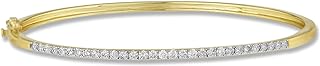 Belantina 3/4 Carat Natural Diamond Bangle Bracelet for Women in 14k White and Yellow Gold (H-I, I1-I2, cttw) Fold Over