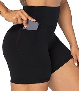 Sunzel Women's Biker Shorts in High Waist Tummy Control with Deep Pockets