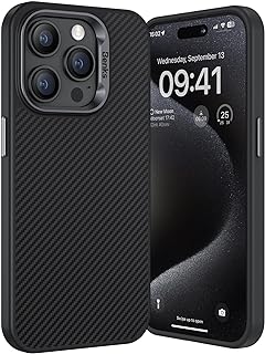 BENKS Magnetic Case for iPhone 15 Pro Max, Built with Dupont Kevlar 600D Aramid Fiber [Compatible with Magsafe], [Military Grade Drop Protection] Anti-Scratch Non-Slip Shockproof Cover, 6.7 inch