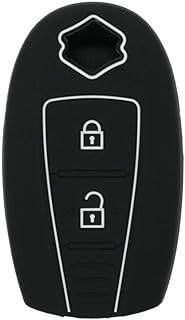 SEGADEN Silicone Cover Protector Case Holder Skin Jacket Compatible with SUZUKI 2 Button Remote Key Fob CV4543 Black