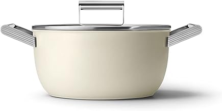 Smeg Cream 5-Quart 9.5-Inch Casserole Dish with Lid