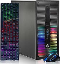 HP RGB Gaming PC Desktop Computer - Intel Quad I7-4770 up to 3.9GHz, GeForce GTX 1660 Super 6G, 32GB Memory, 1TB SSD, RGB Keyboard & Mouse, WiFi & Bluetooth 5.0, Win 10 Pro (Renewed)
