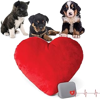 K&H Pet Products Mother's Heartbeat Calming Dog Toy Heart Pillow Red Large Breed Heartbeat 10 Inch