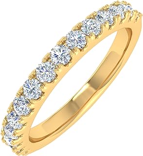FINEROCK 1/2 Carat Diamond Wedding Band Ring in 14K Gold
