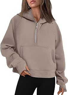 AUTOMET Half Zip Sweatshirts Cropped Hoodies Fleece Womens Quarter Zip Up Pullover Sweaters Fall Outfits 2023 Winter Clothes