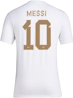 Men's Soccer Messi Gold Name & Number Tee - Represent Messi with This Stylish Tee, 100% Cotton, Two Color Options