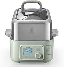 BUYDEEM G553 5-Quart Electric Food Steamer for Cooking, One Touch Vegetable Steamer, Digital Multifunctional Steamer, Quick Steam in 60s, Stainless Steel Steamer Tray, No Stew Pots Included