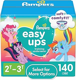 Pampers Easy Ups Girls & Boys Potty Training Pants - Size 2T-3T, 140 Count, My Little Pony Training Underwear