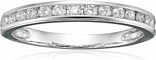 VIR JEWELS 1/4 carat (ctw) Diamond Wedding Anniversary Band for Women, Half Eternity Round Diamond Engagement Ring 14K White Gold Channel Set 0.25 cttw, Size 4.5-10