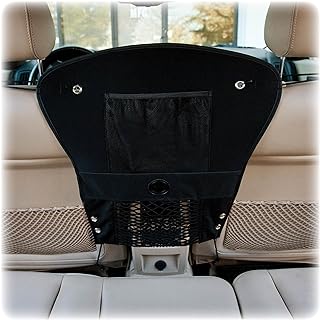 K&H Pet Products Dog Car Net Pet Travel Safety Barrier Auto Safety Organizer with Mesh for Cars and SUV's, Car Divider for Safe Driving - Black 23 X 24 Inches