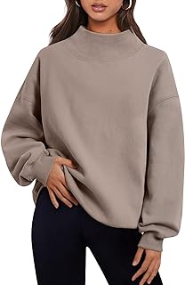 Trendy Queen Womens Oversized Sweatshirts Turtleneck Pullover Long Sleeve Hoodies Tops Fall Outfits 2023 Clothes