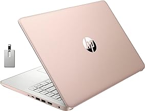 HP 2022 Stream 14" HD BrightView Laptop, Intel Celeron N4120, 16GB RAM, 64GB SSD, Intel HD Graphics, 720p Webcam, 1 Year Office 365, Gold, Win 11, 32GB Snowbell USB Card