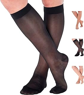 Womens Sheer Compression Socks 20-30mmHg - Knee Hi Support Stockings