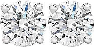 1-3 Ct T.W. Lab Grown Round-Cut Diamond Studs in 14k White, Yellow, or Rose Gold Women's Earrings by Pompeii3