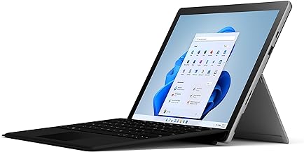 Microsoft - Surface Pro 7+ - 12.3” Touch Screen – Intel Core i5 – 8GB Memory – 128GB SSD with Black Type Cover (Latest Model) - Platinum