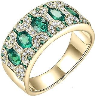 Lanmi 14k Rose White Yellow Gold Beautiful Natural Emerald Sapphire Ruby Engagement Rings Wedding Band for Women Promotion