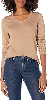 Amazon Essentials Women's Classic-Fit Lightweight Long-Sleeve V-Neck Sweater (Available in Plus Size)
