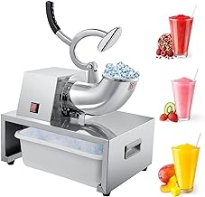 TOPQSC Electric Ice Shaver Snow Cone Maker Machine, Ice Crusher Silver 250W 440lb/h, Industrial Quality Commercial Heavy Duty Snow Cone Equipment for Home and Commercial Use
