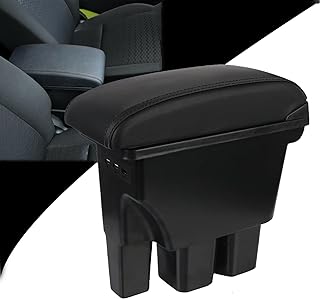 Tocsho Armrest Box Double Layer Center Console for Suzuki Jimny 2018-2023 JB64W/JB74W with 3 USB Ports