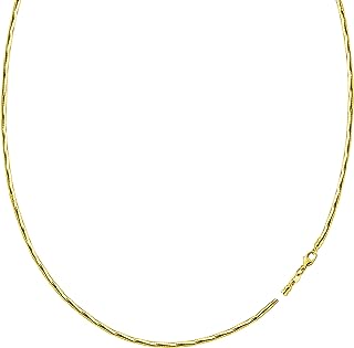Jewelry Affairs Diamond Cut Omega Chain Necklace With Screw Off Lock In 14k Yellow Gold