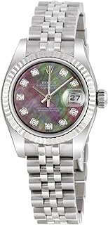 Lady Datejust 26 Black Mother of Pearl Dial Stainless Steel Rolex Jubilee Automatic Watch 179174BMDJ