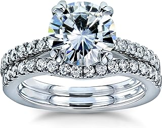 Kobelli Moissanite and Lab Grown Diamond Bridal Rings Set 2 1/3 CTW 14k White Gold (GH/VS, DEF/VS)