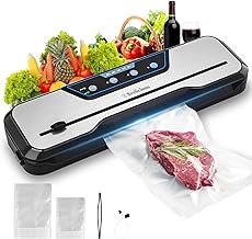 Vacuum Sealer Machine, with Starter Kit and 2-Year Warranty, Beelicious Automatic Air Sealing System for Food Storage, with Build-in Cutter, Moist Mode, Air Suction Hose| LED Indicator | Quiet | 50% C