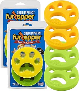 FurZapper Pet Hair Remover for Laundry, 4 Count - Reusable Dog & Cat Hair Remover Tool As Seen on Shark Tank - Removes Pet Fur, Hair, Lint, Dander from Clothes & Laundry - One FurZapper Per Pet