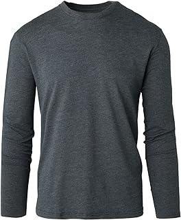 Long Sleeve Crew Shirt for Men. Premium Fitted Mens Crew Neck Shirt for Men.